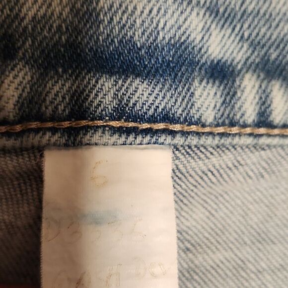 Gap light wash/acid wash distressed high-rise boho straight leg ankle  jeans - Picture 3 of 11